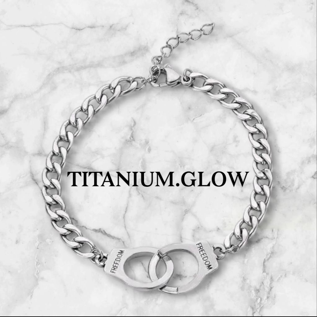 Gelang Rantai Titanium Borgol Freedom | Gelang Pria Wanita Stainless Steel Aesthetic