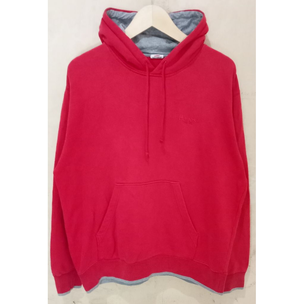 Hoodie HANES merah bordir