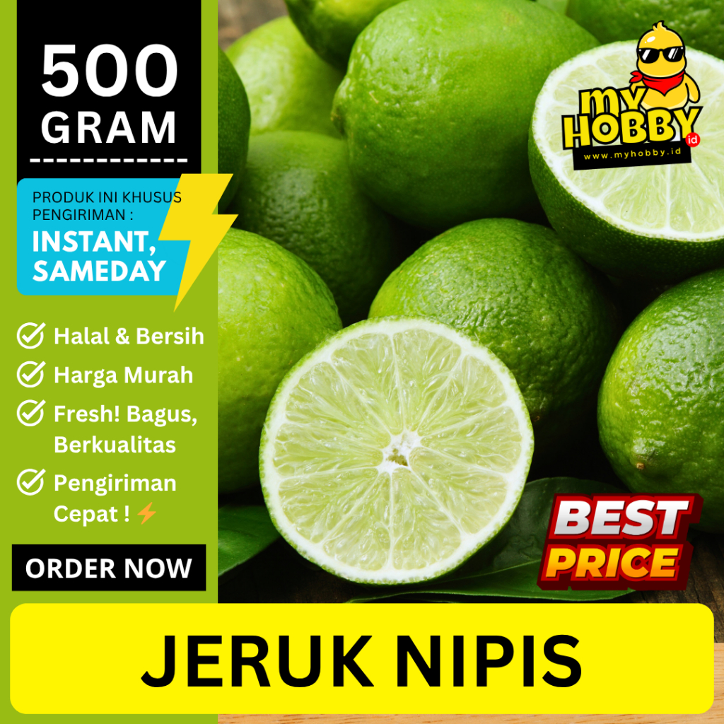 

Jeruk Nipis Segar Pilihan 500 gram! Segarnya Alami, Asamnya Pas, Cocok Untuk Aneka Olahan Masakan