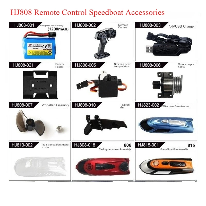 part rc boat HJ808 dinamo motor servo ESC propeller tie rod seal