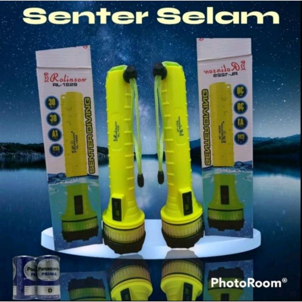 Rolinson Senter Tangan Menyelam RL-1229 - Senter Selam Diving Cahaya Putih