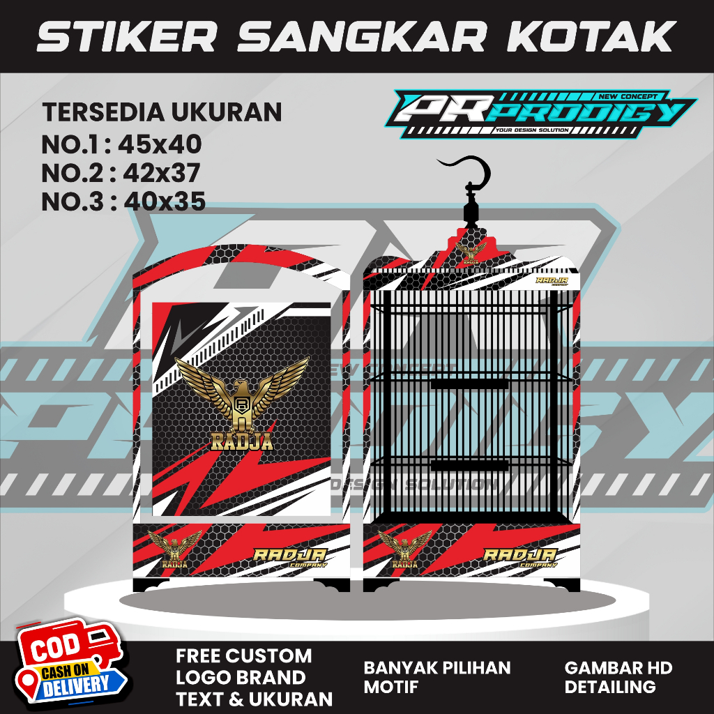 Stiker Decal Sangkar Burung / Sangkar Koper / Sangkar Kosan RADJA CAMPANY 2