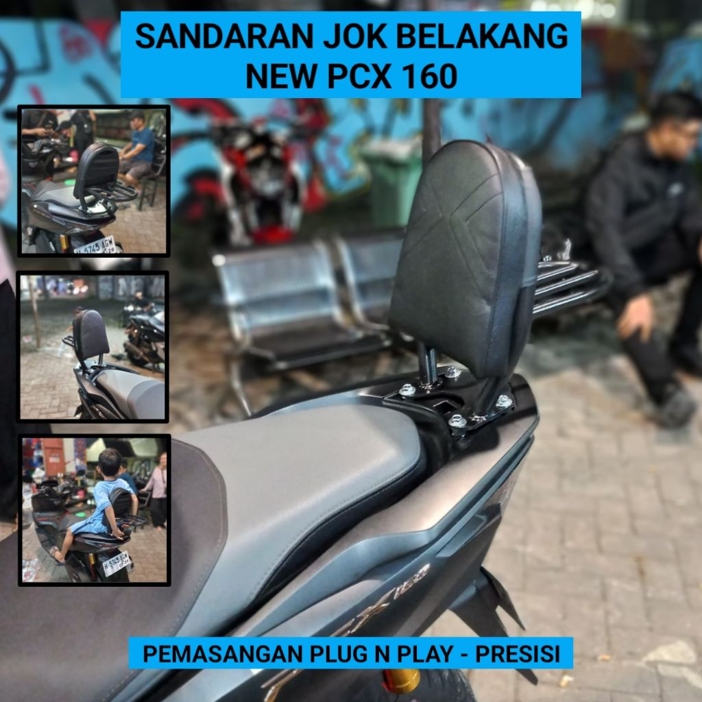 Sandaran Jok Belakang New PCX 160 ABS CBS Roadsync Busa Tebal Empuk / Back Rest PCX / Sandaran PCX /