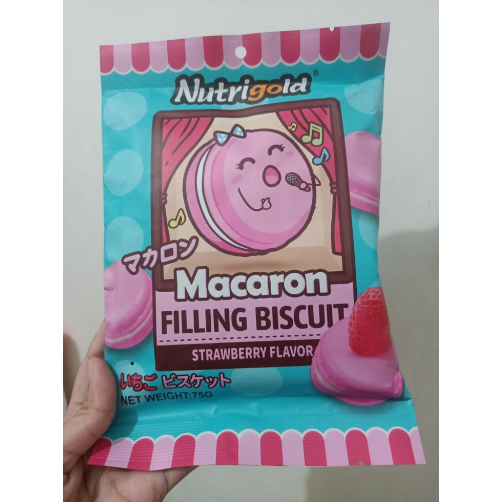 

NUTRIGOLD MACARON FILLING BISCUIT STRAWBERRY 75GR