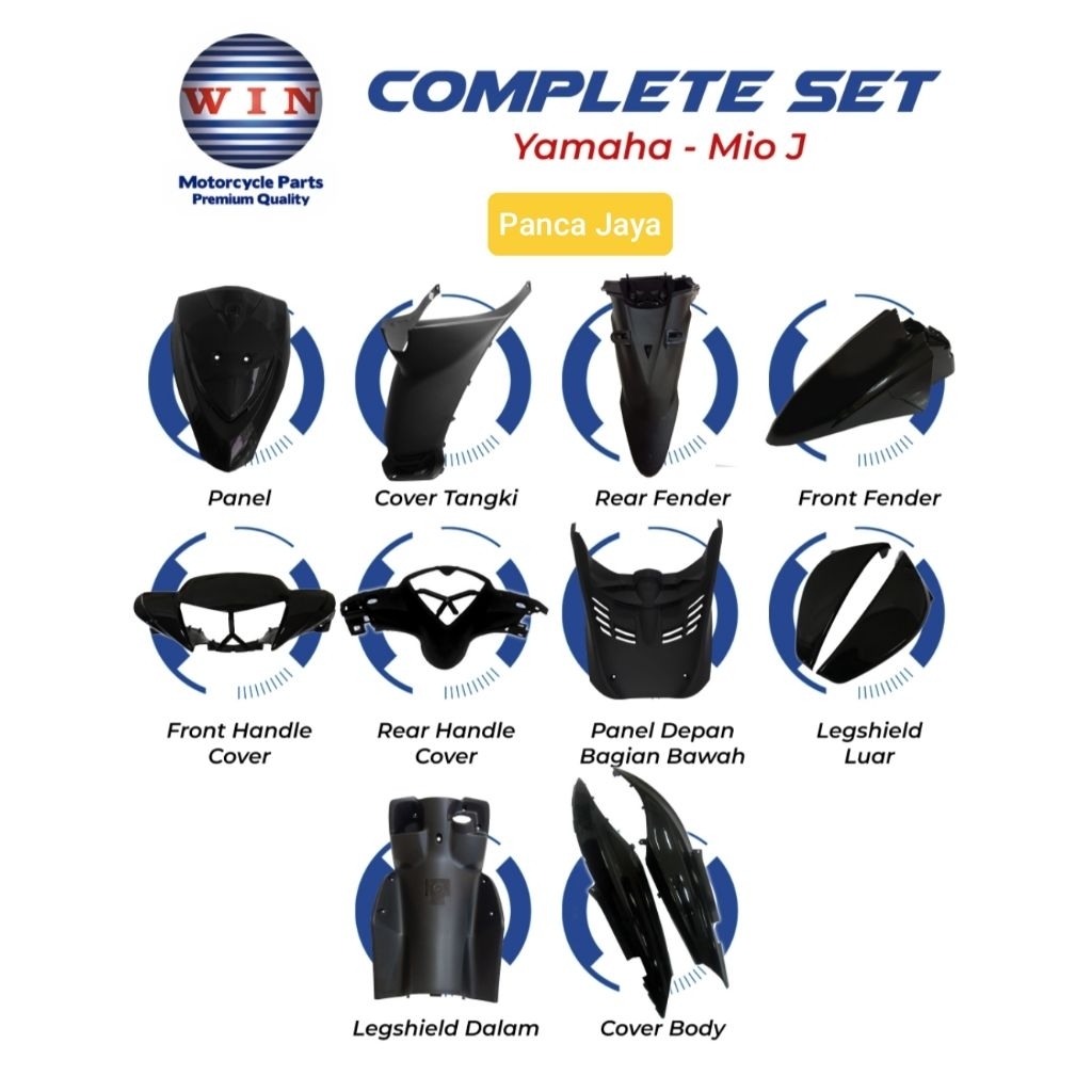 COMPLETE SET BODY YAMAHA MIO J TAHUN 2012 - 2014 HITAM