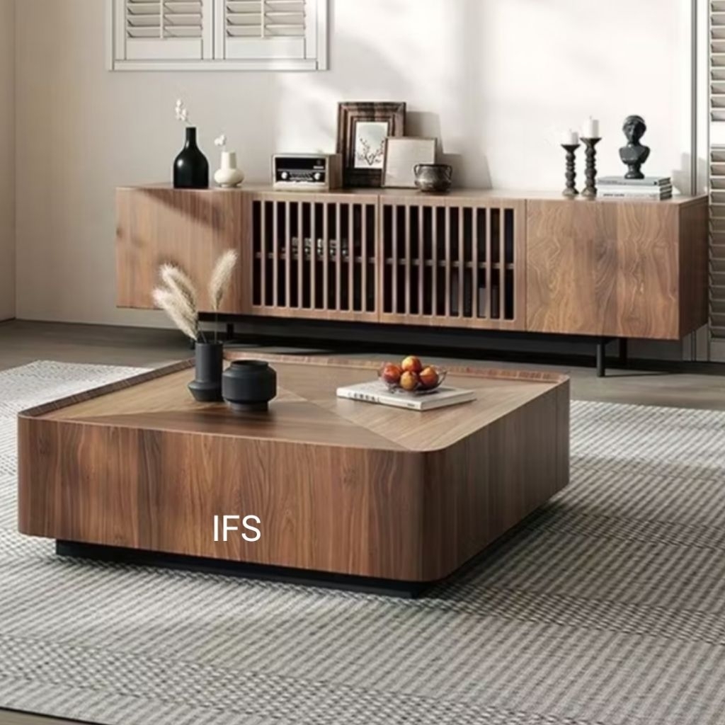 Meja Tamu Kayu Jati Minimalis 2 Laci - Meja Tamu Ruang Tamu - Meja Tamu Shofa