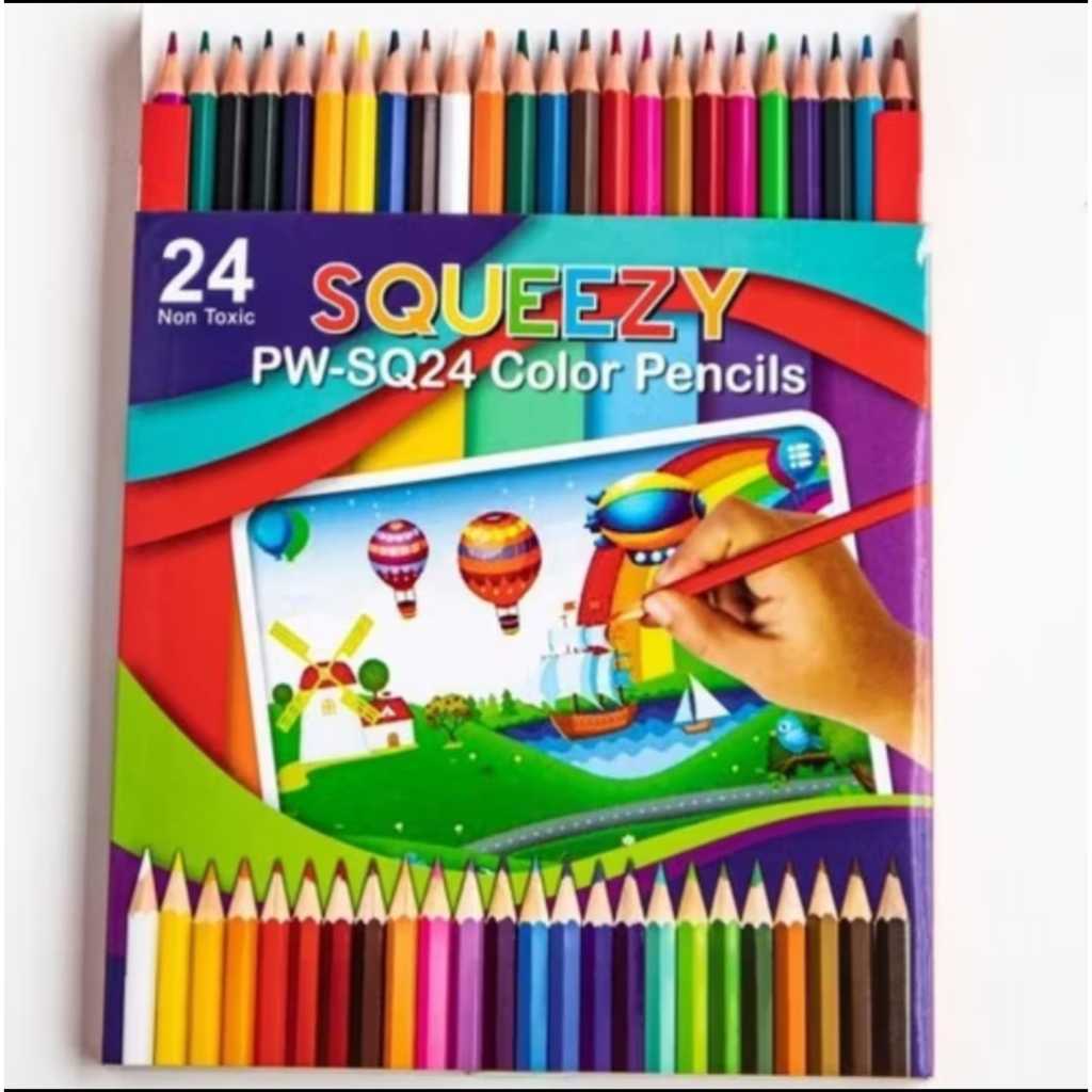 

Squeezy Color Pencils 24 Warna – Aman, Cerah, dan Kreatif!