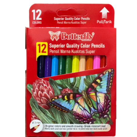 

Butterfly Pensil Warna 12 Warna Set