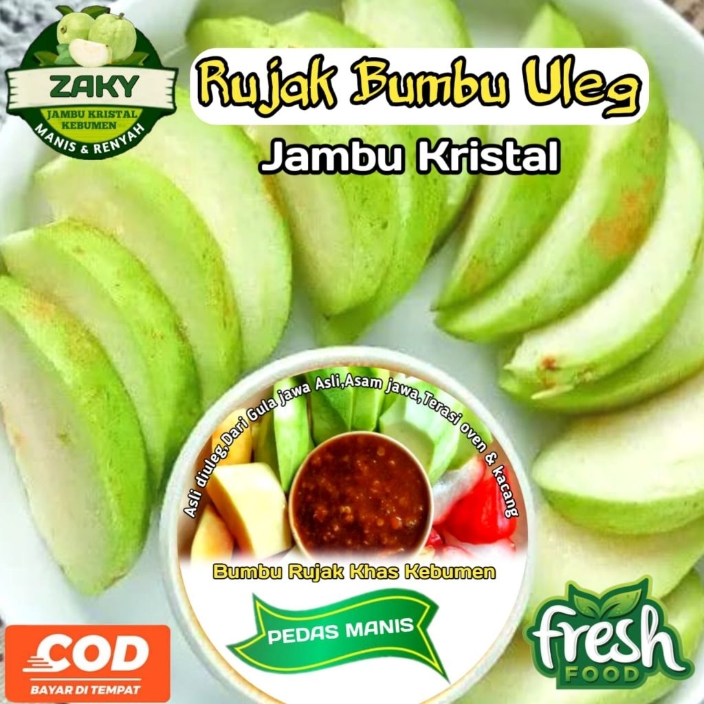 

1Kg Jambu Kristal Kebumen+bumbu Rujak Ulek pedas manis 150 gram
