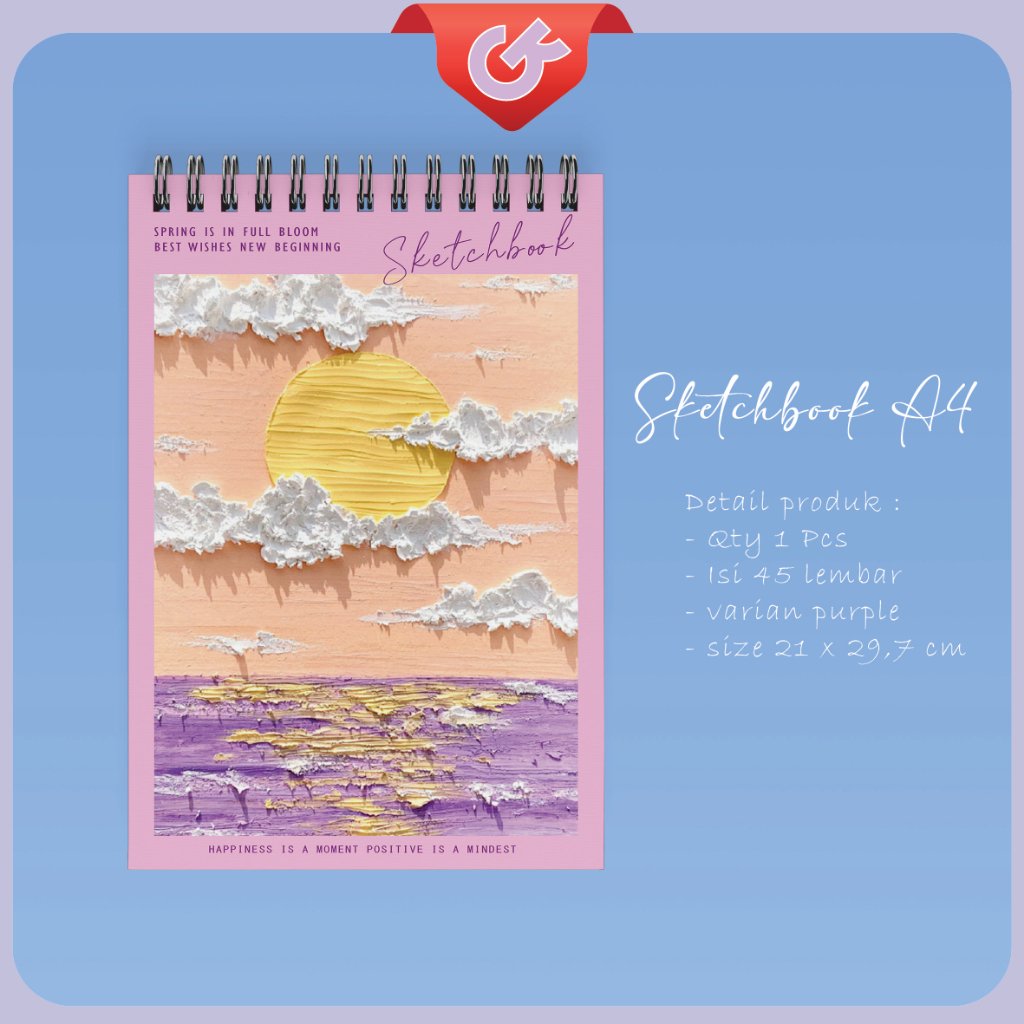

Sketchbook A4 / Buku Sketsa Vertikal Jilid Spiral 40 Lembar / 80 Halaman