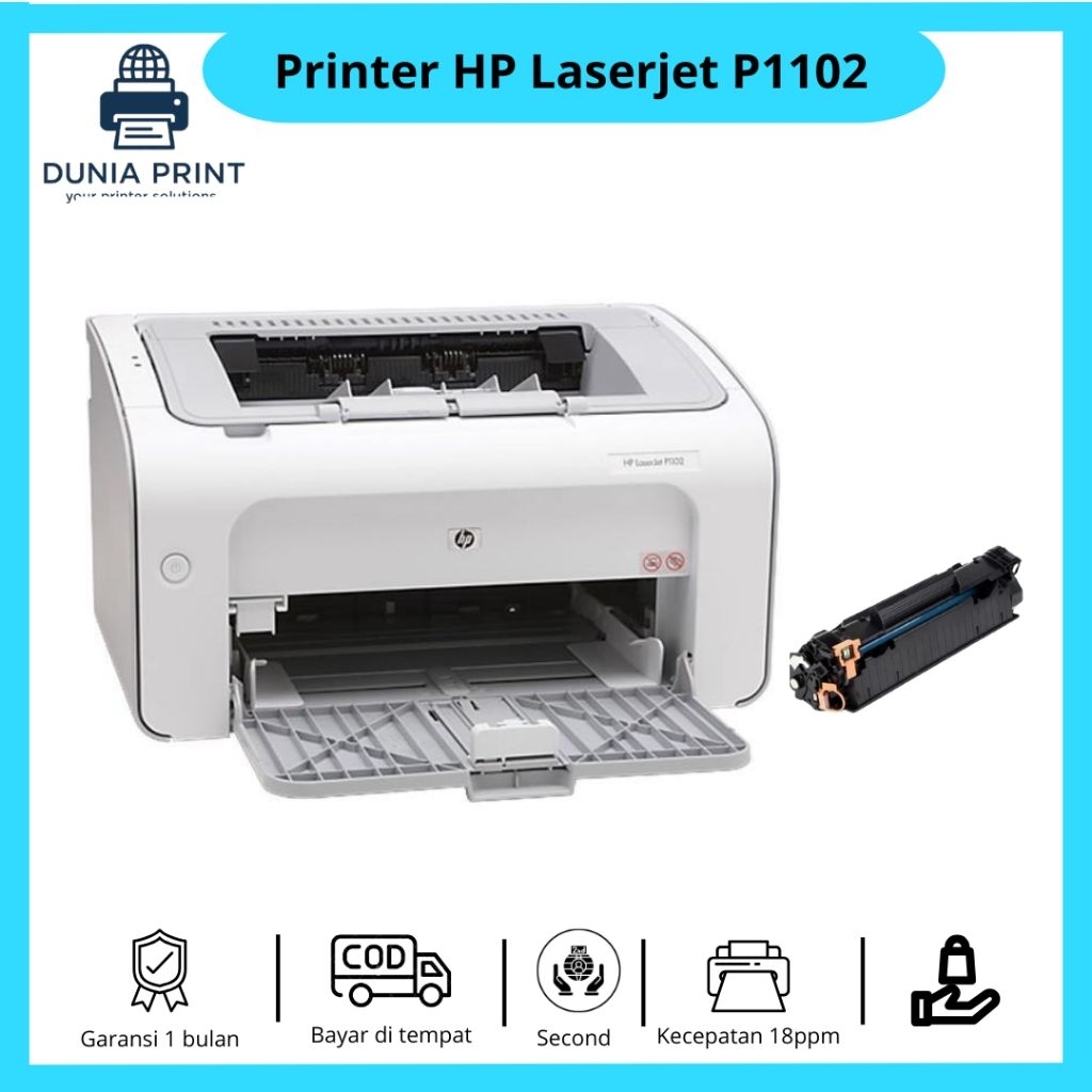 Printer HP Laserjet P1102 bekas free Toner 85a