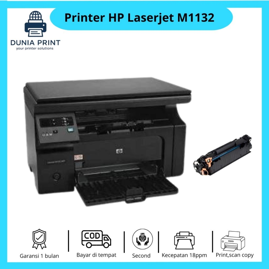 Printer HP LaserJet M1132 Printer LaserJet Bekas Bisa Fotocopy