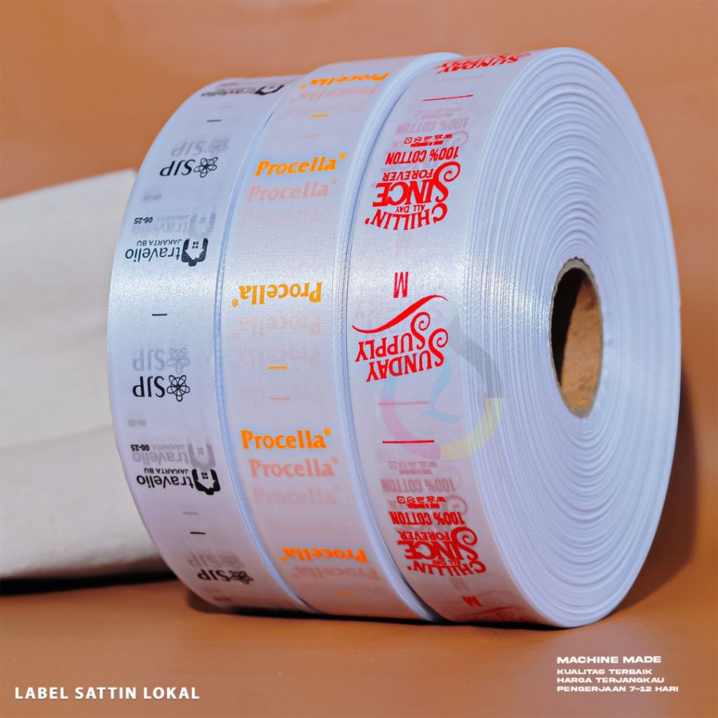 

500pcs label satin lokal satin premium label satin putih label washing care satin ribbon FRE DESAIN