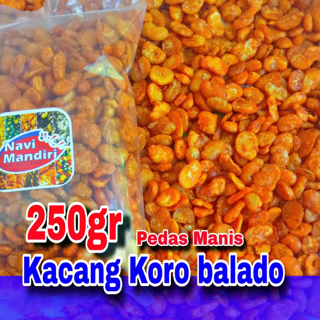 

kacang koro balado 250gr/kacang koro pedas manis/kacang koro kupas balado/aneka snack/cemilan