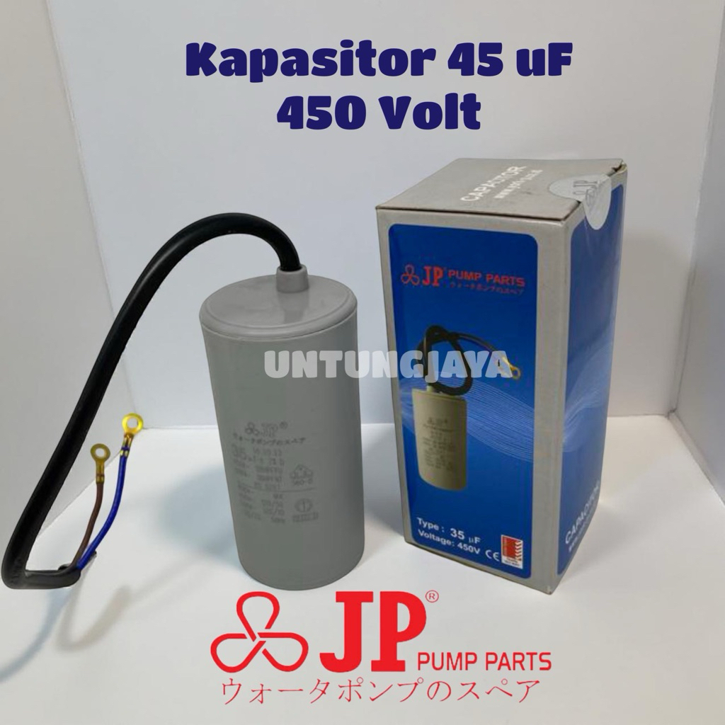 KAPASITOR BULAT KABEL JP 35 uf 35UF 450VOLT // KAPASITOR KABEL POMPA AIR JP 35 MIKRO // CAPACITOR JP