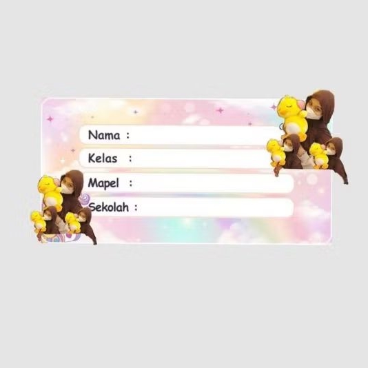 

custom label nama foto isi sendiri ukuran F4/hvs