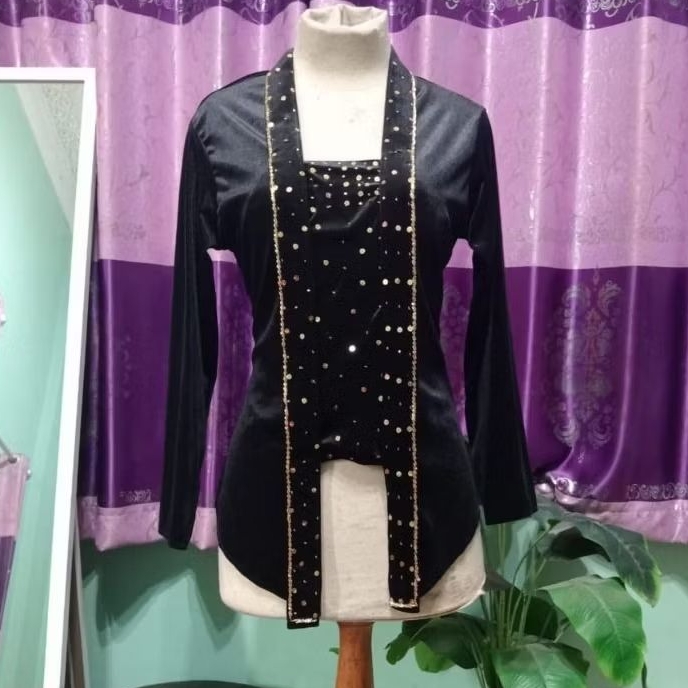 Atasan tradisional kebaya bludru kuthubaru kartini full payet