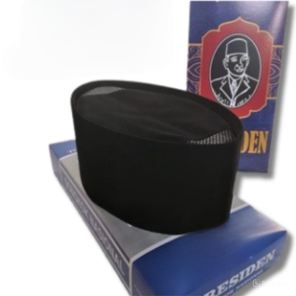 BEST SALE PECI SONGKOK AC HITAM POLOS BLUDRU HALUS SONGKOK NASIONAL