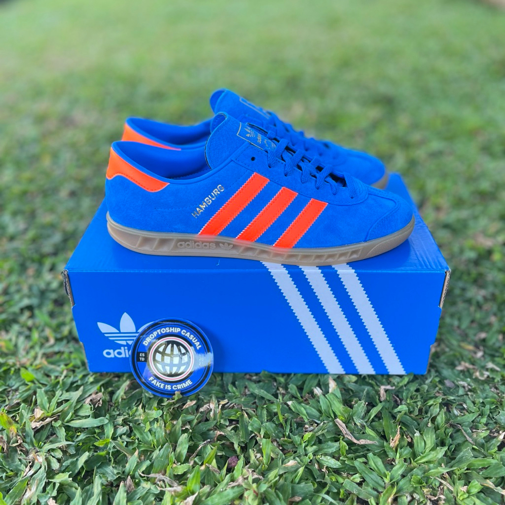 ADIDAS HAMBURG BLUE ORANGE ORIGINAL 100%
