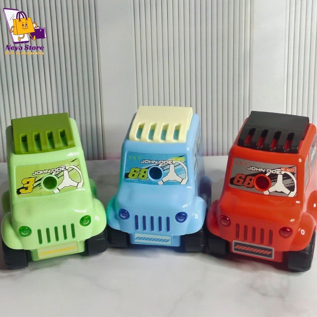 

Rautan Serutan Pensil Putar Anak Motif Mobil Rautan Meja 3 Warna Plastik Pena Stationary Lucu
