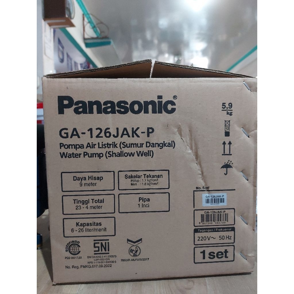 MESIN/POMPA AIR LISTRI OTOMATIS MERK PANASONIC  GA-126JAK-P