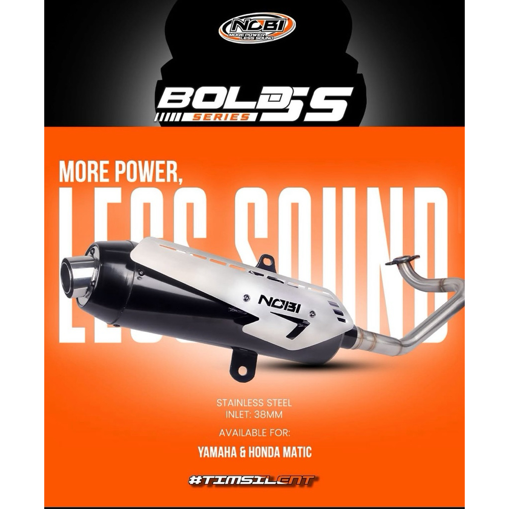 Knalpot NMAX NEW/ AEROX/ PCX VARIO160 Std Racing Nob1 Bold SS