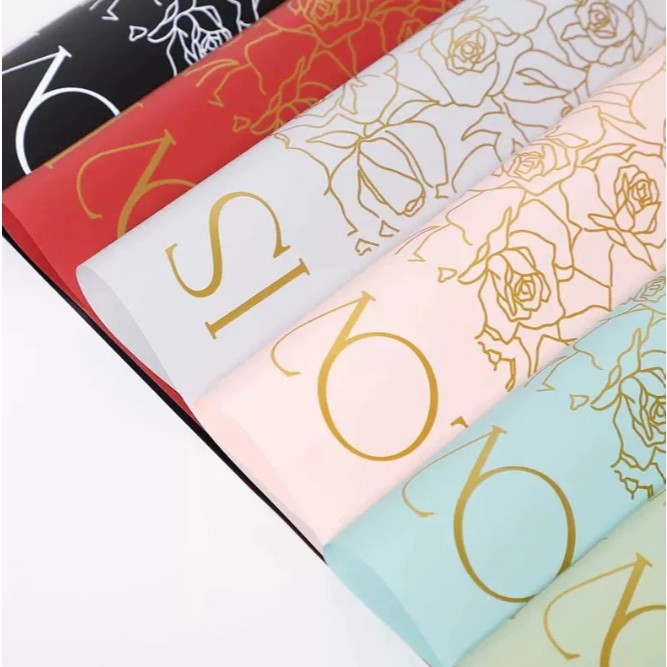 

Flower Wrapping Paper LOVE kertas buket bunga cellophane