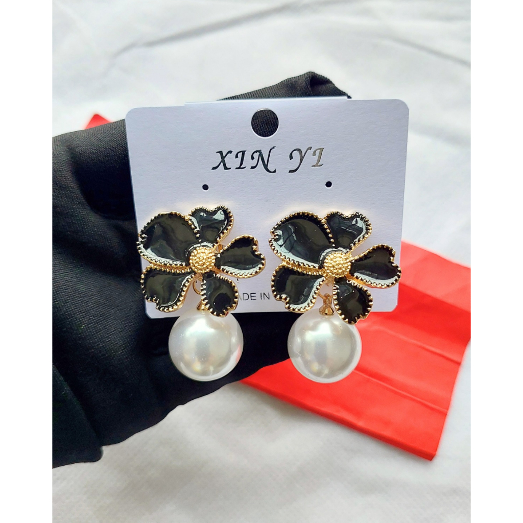 Anting Hijab Klip Jepit Tanpa Tindik Giwang Wanita Korea Style Mutiara