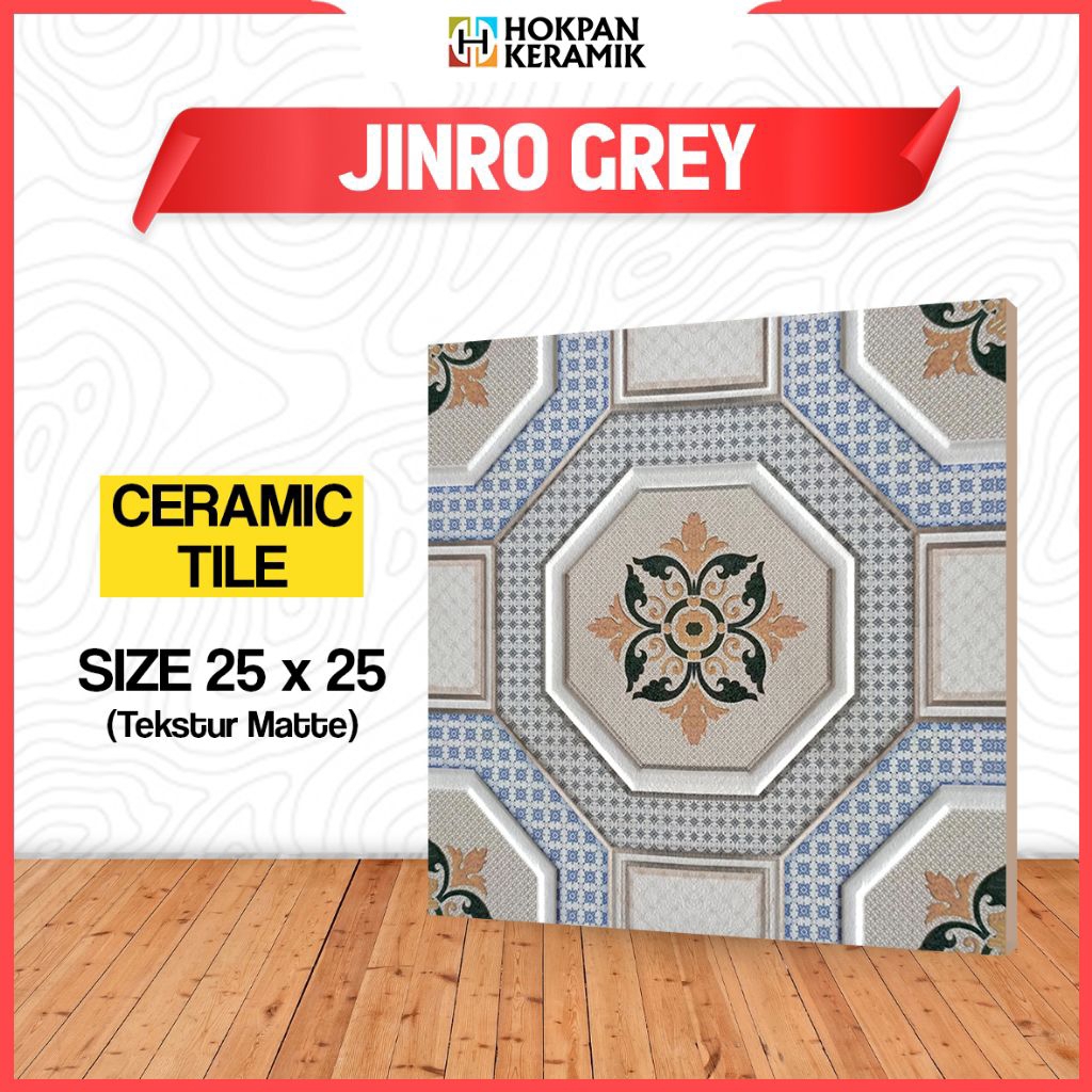 KERAMIK UKURAN 25X25 JINRO GREY (BACA DESKRIPSI)