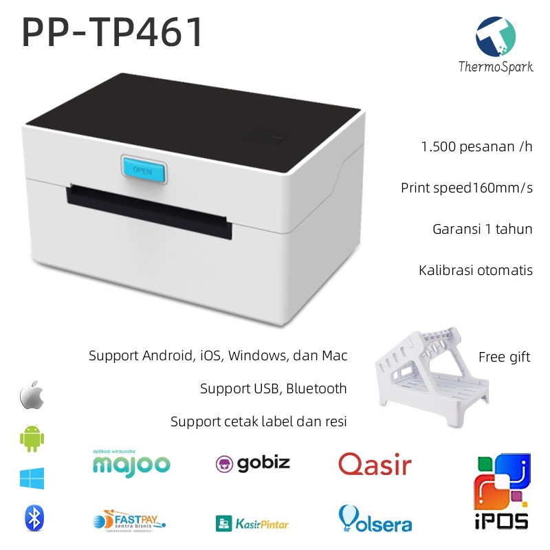 PRINTER BARCODE THERMAL LABEL SUPPORT BLUETOOTH /USB /Wireless Shipping Sticker Printer Barcode