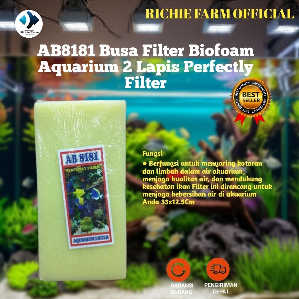 Richie Ab8181 Busa Filter Biofoam Aquarium 2 Lapis Perfectly Filter 32x12cm