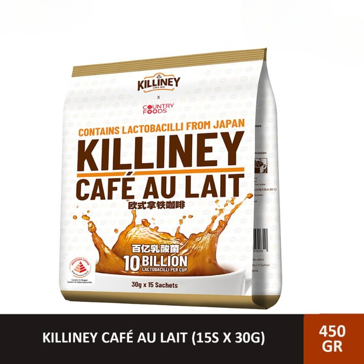 

Kopi killney Cafe Au Lait (15S X 30G) Kemasan Isi 450 Gram Kopi Bubuk Minuman Instan Enak