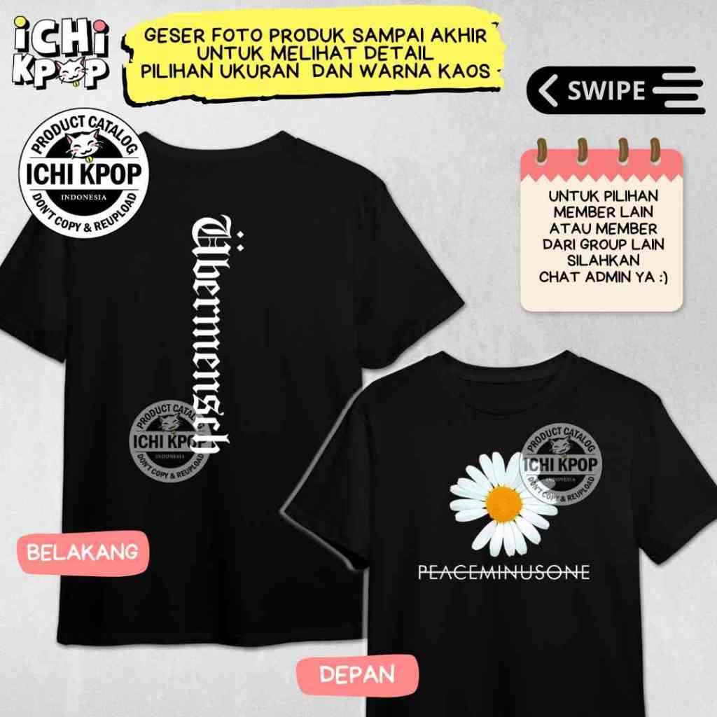 Kaos DAISY GD PEACEMINUSONE G-DRAGON (CETAK DEPAN BELAKANG)  PMO BIGBANG ubermensch kpop fanart kore