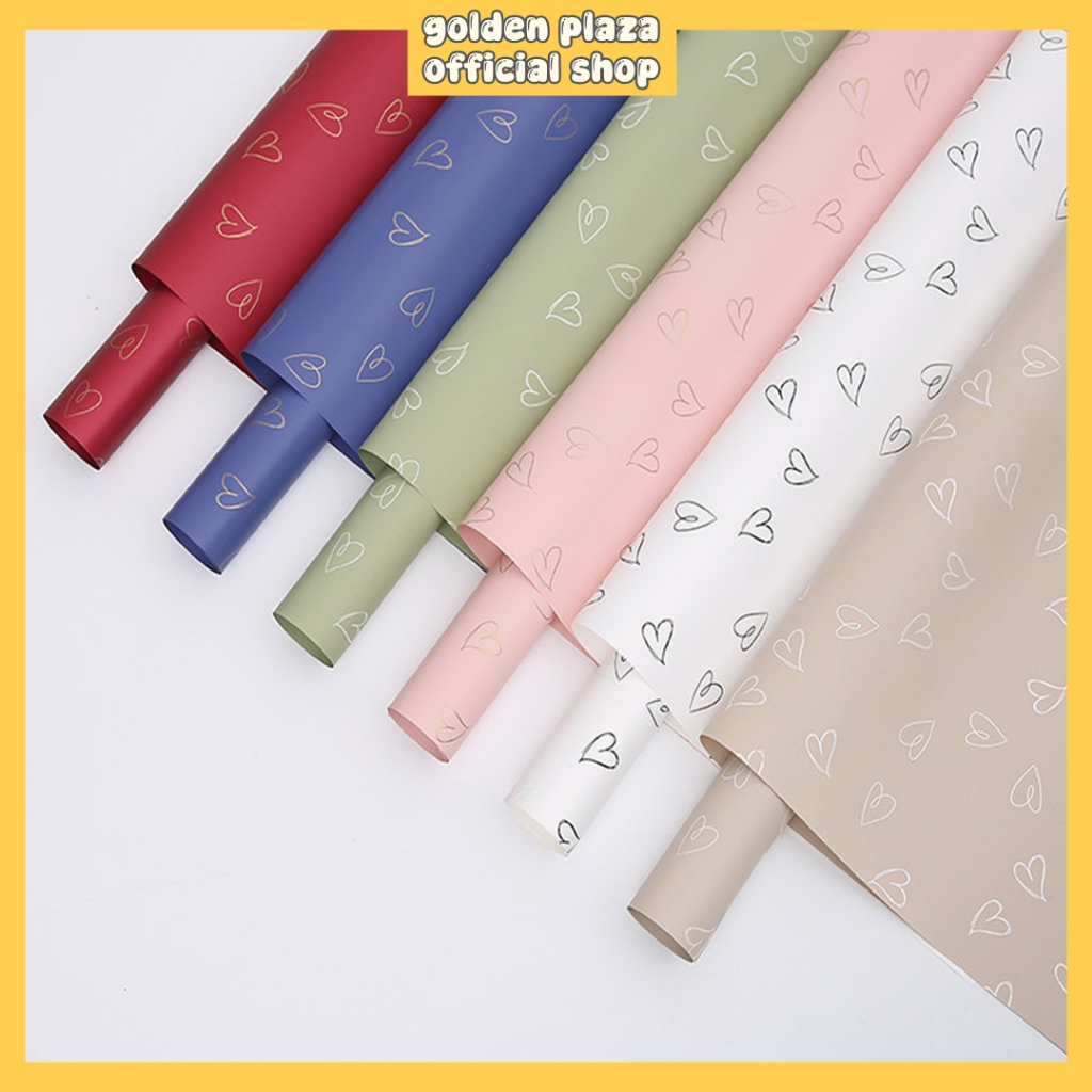 

(20 LEMBAR) Kertas Buket Bunga Fullcolor Motif Love Flower Wrapping Motif Love Solid Color KB6130