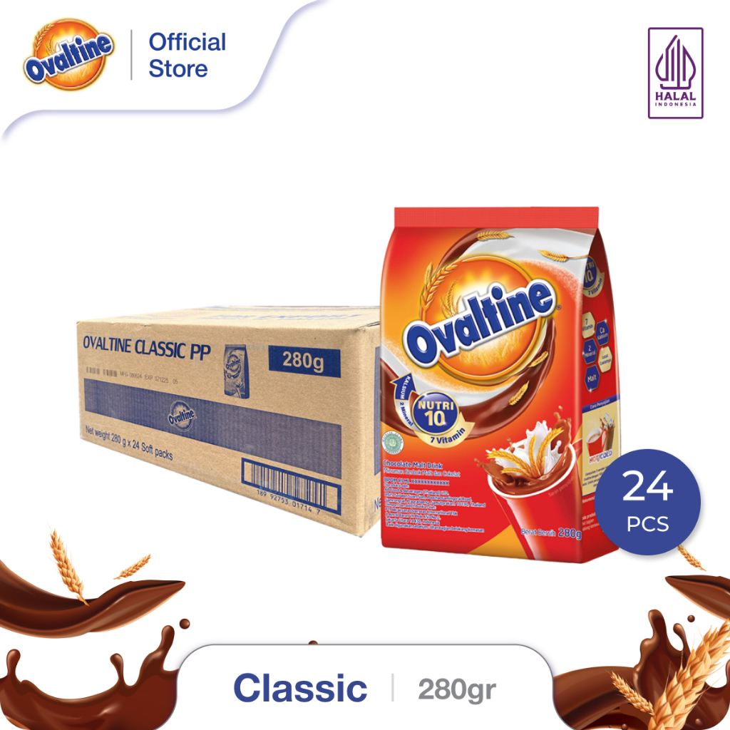 

[Karton] Ovaltine Classic Susu Bubuk Coklat 280g - 24pcs