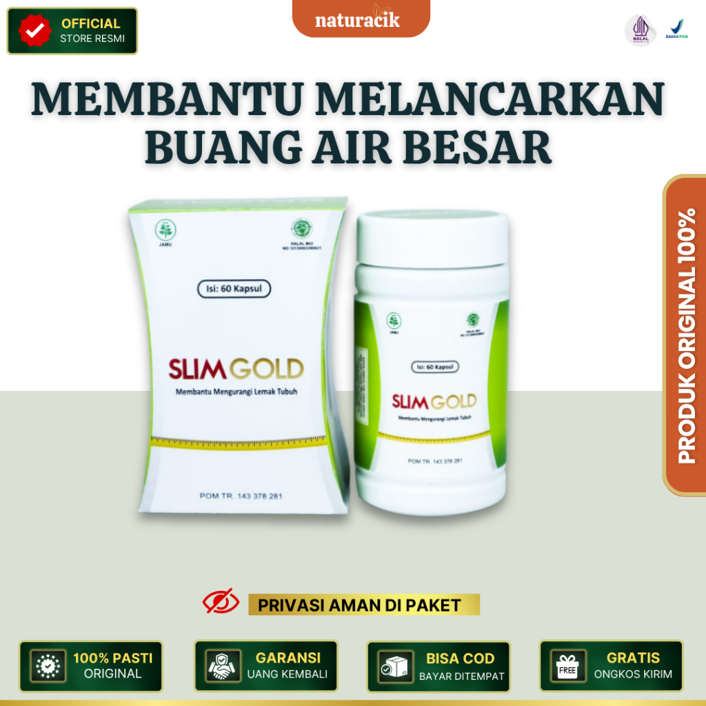 Slim Gold - Membantu Melancarkan Buang Air Besar Obat Herbal Alami Original Aman dan Terpercaya