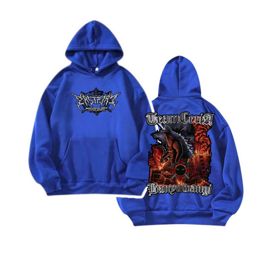 PROMO FREE STICKER Jaket Team Ceria Banyuwangi | Bahan Cotton Fleece Premium | Warna Biru Nyaman Pen