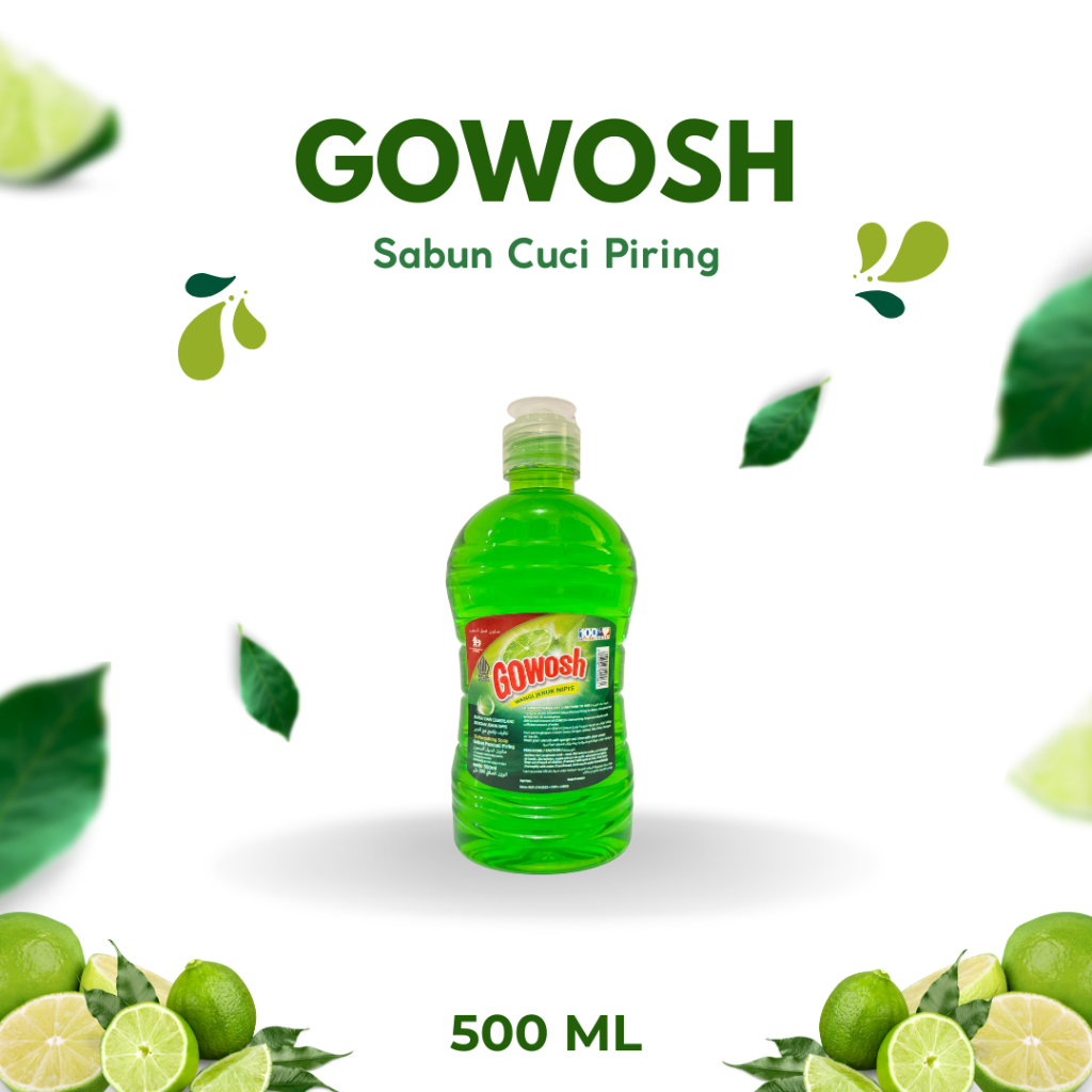 GOWOSH Sabun Cuci Piring Kemasan Botol 500ml Tutup Fliptop Bening