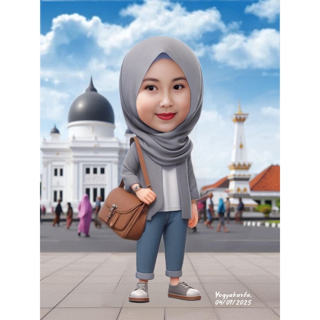 Karikatur wajah dan bingkai/karikatur perpisahan/karikatur wisuda