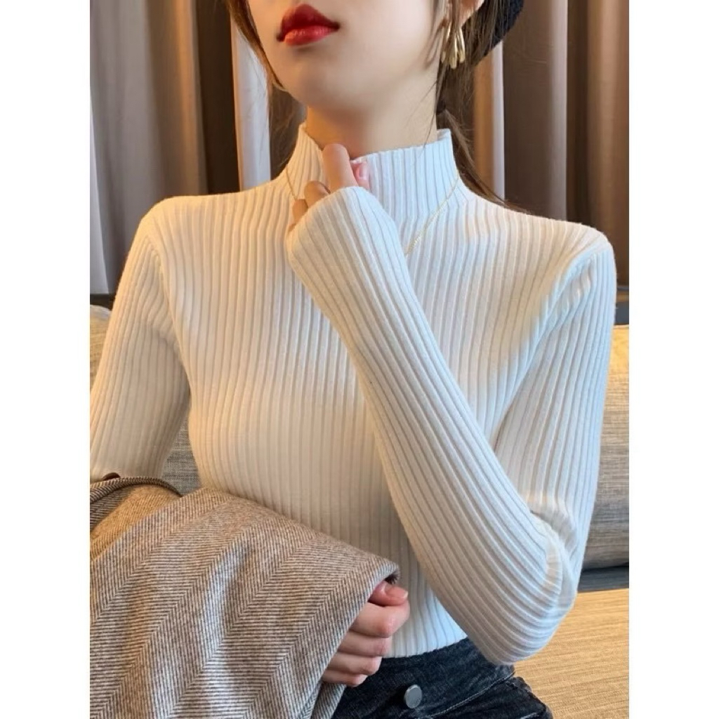 Inner Rajut Aisha Baju Wanita Rajut Lengan Panjang Turtleneck - Atasan Wanita - Manset Rajut Knit