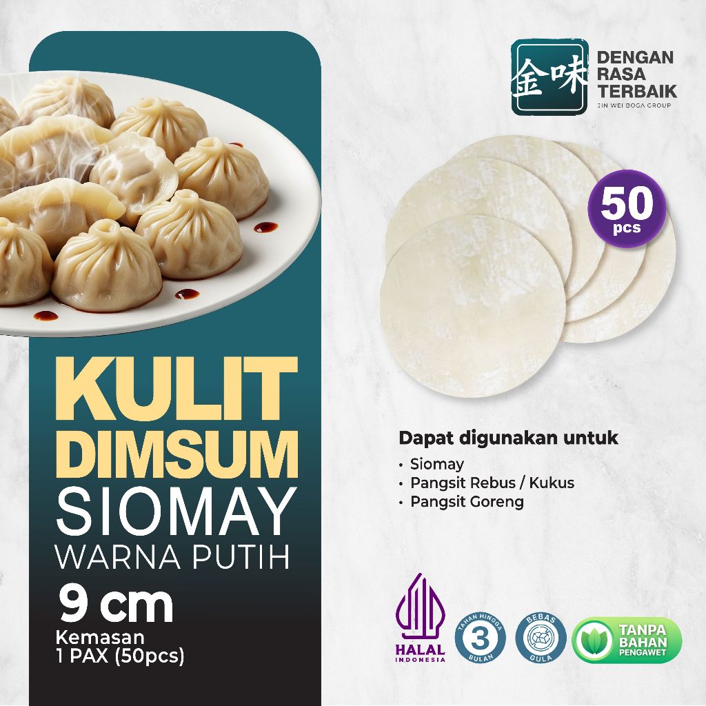 

DRT - KULIT DIMSUM SIOMAY PUTIH 9CM HALAL | ISI 50PCS | COCOK UNTUK SIOMAY,GYOZA GORENG & KUKUS
