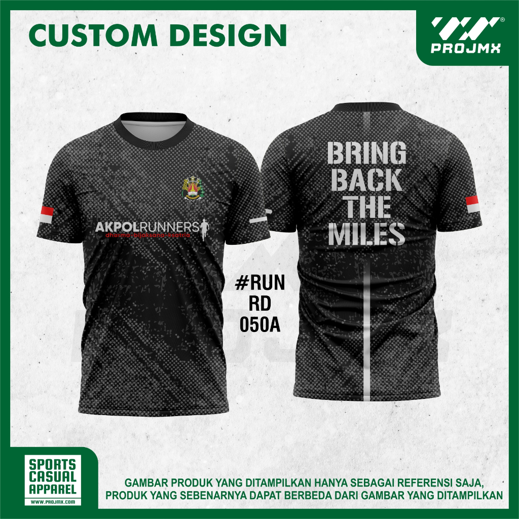 PROJMX - KAOS JERSEY AKPOL RUNNERS BRING BACK THE MILES GREY BLACK EDITION FULL PRINTING 
