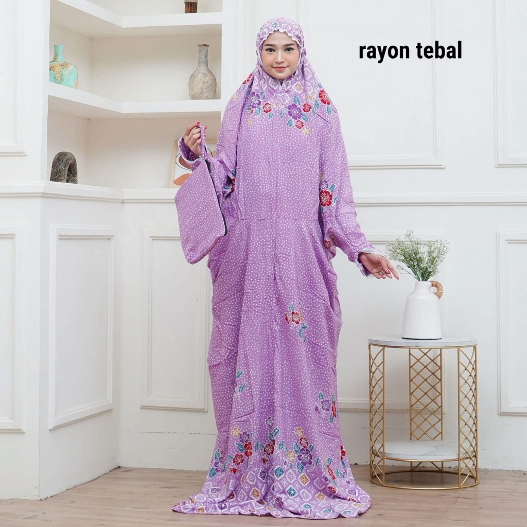 MUKENA TERUSAN RAYON JUMBO BATIK CAP PEKALONGAN