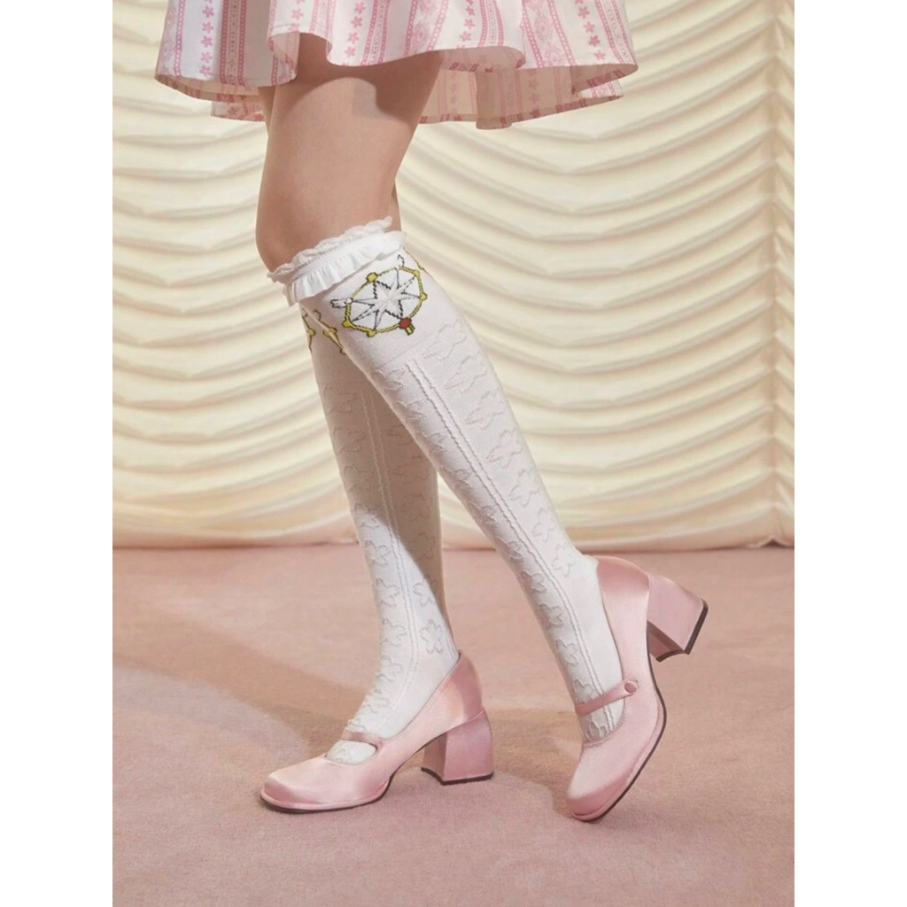 [READY STOCK] CARDCAPTOR SAKURA Socks - High Knee Socks, Kaos Kaki Panjang Cosplay Cardcaptor Sakura