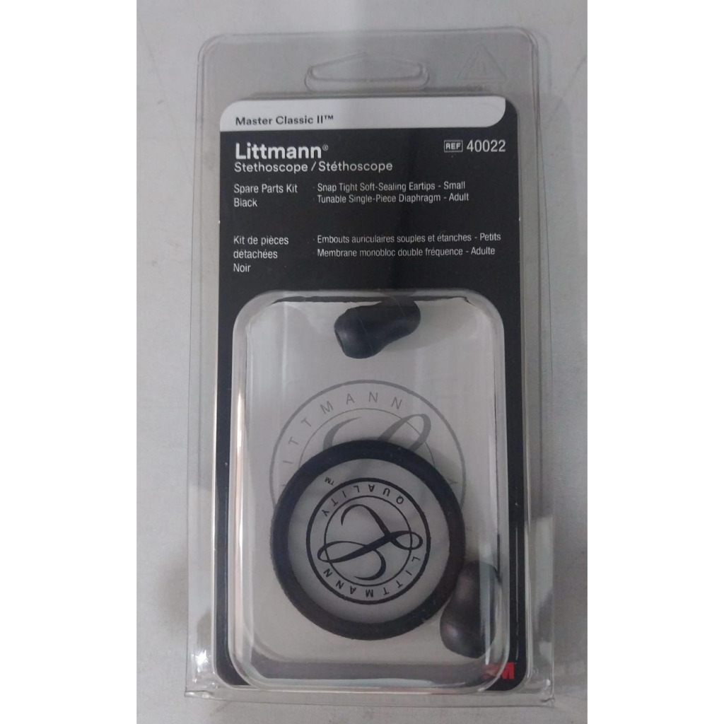 3M Littmann Stethoscope Spare Parts Kit, Master Classic, Black, 40022