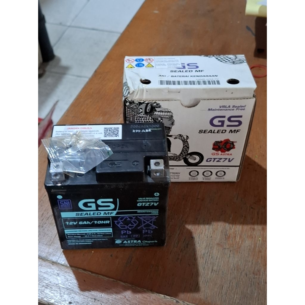 Aki motor Gs Astra GTZ7V 12V 6Ah/10Hr orisinil Astra.