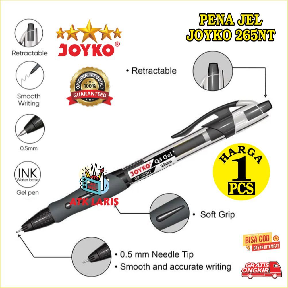 

GEL PEN JOYKO PULPEN JOYKO Gel Pen 0.5mm GP 265NT HARGA UNTUK 1 PCS