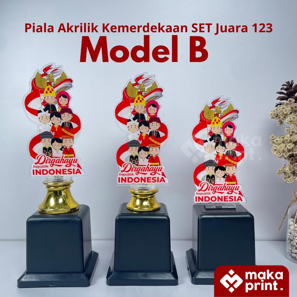 Piala Akrilik Kemerdekaan SET juara 123 ( MODEL B )- piala agustusan - piala akrilik kemerdekaan - P
