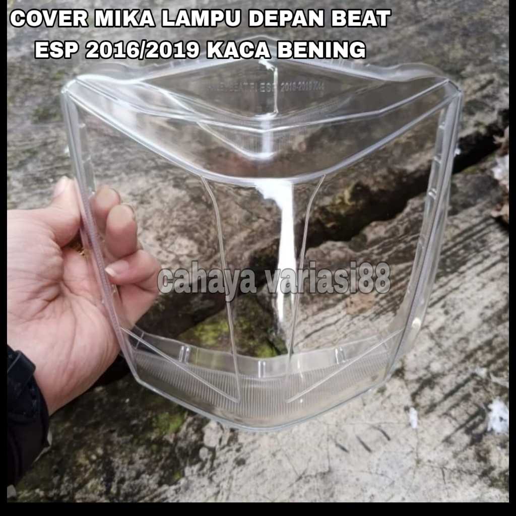 Cover Mika Lampu Depan Honda Beat ESP Tahun 2016 Sampai 2019 Warna Bening Cover Mika Depan Lampu Bea