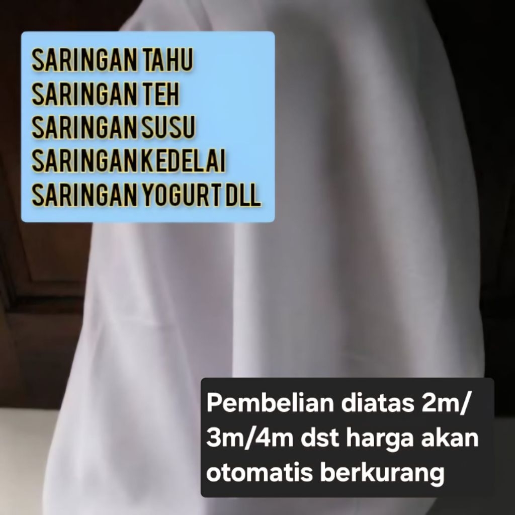 Kain saringan tahu teh kedelai susu yogurt sifon by bio (0.5 meter)